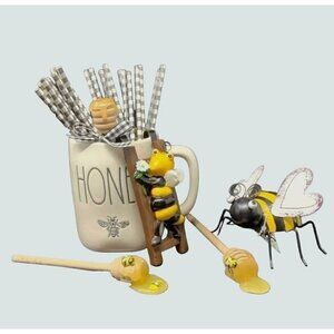Honey Bee 2 Piece Set Tiered Tray Shelf Decor Spring Summer Farmhouse Kitsch